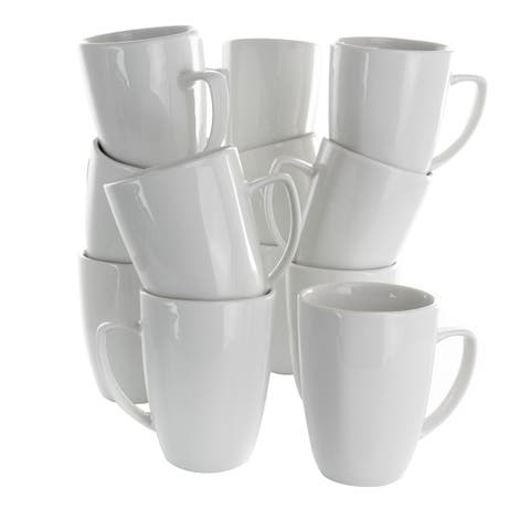 Riley 12 Piece 12 Ounce Porcelain Mug Set