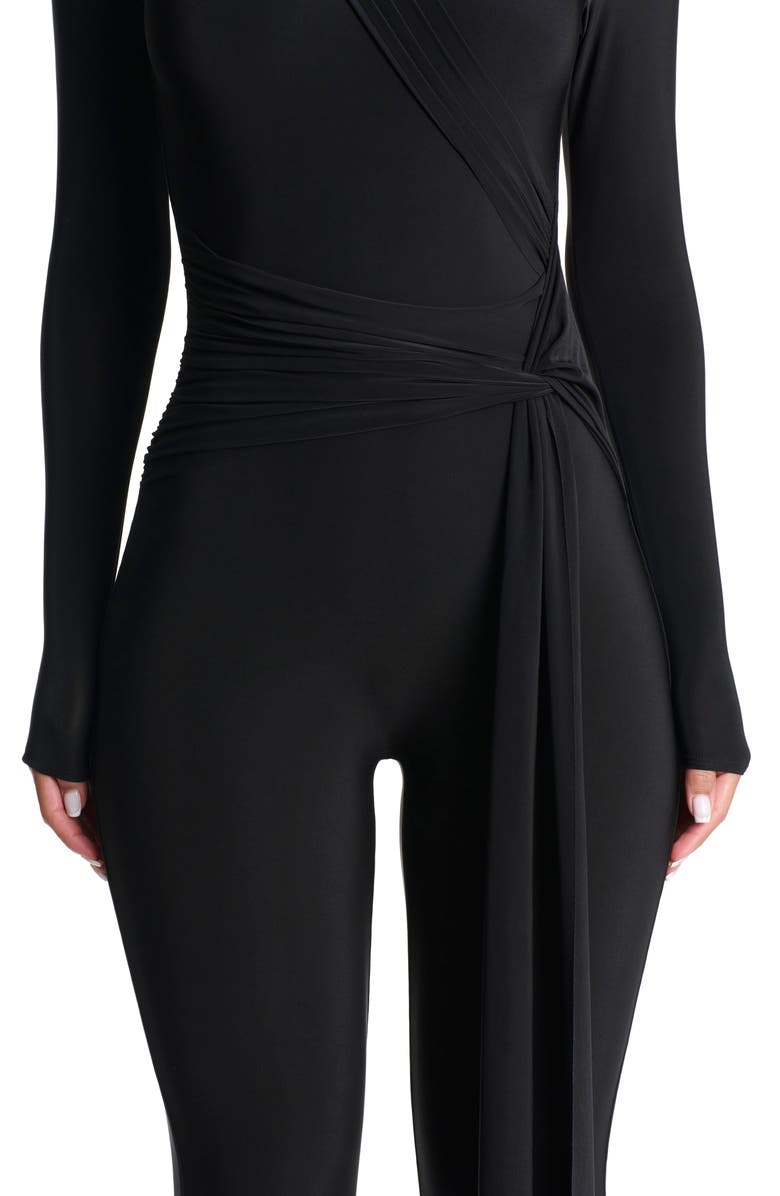 Naked Wardrobe Hourglass Tie Waist Long Sleeve Jumpsuit, Alternate, color, 