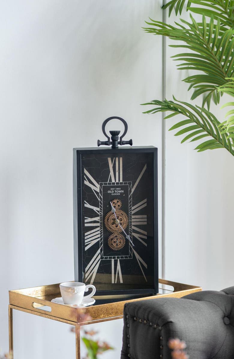 A & B Home Decorative Vertical Gear Table Clock, Alternate, color,