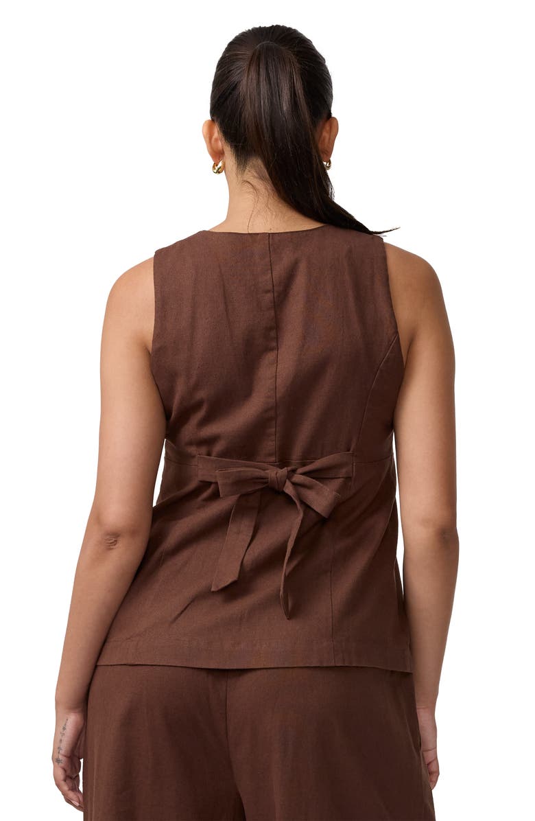 Ingrid & Isabel Linen Fashion Vest, Alternate, color, Dark Brown