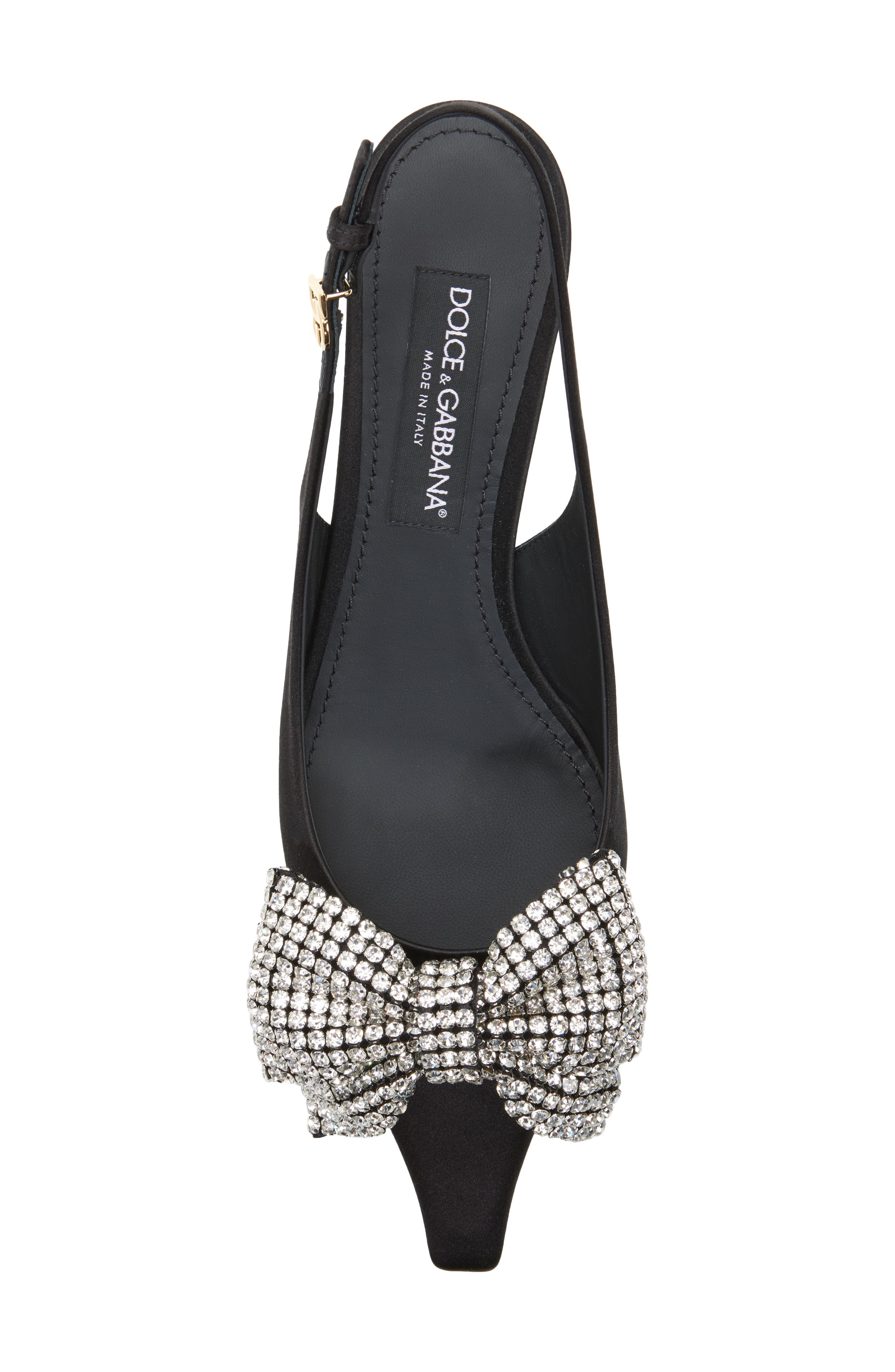 Dolce&Gabbana Mun Kitten Heel Slingback Pump, Alternate, color, 8S488 Nero/ Crystal