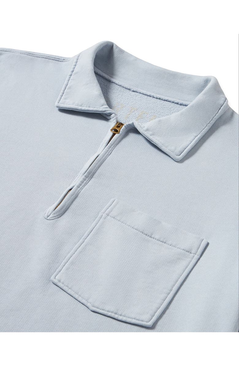 Fortela Yalep Brushed Jersey Quarter Zip Collared Sweatshirt, Alternate, color, Sky