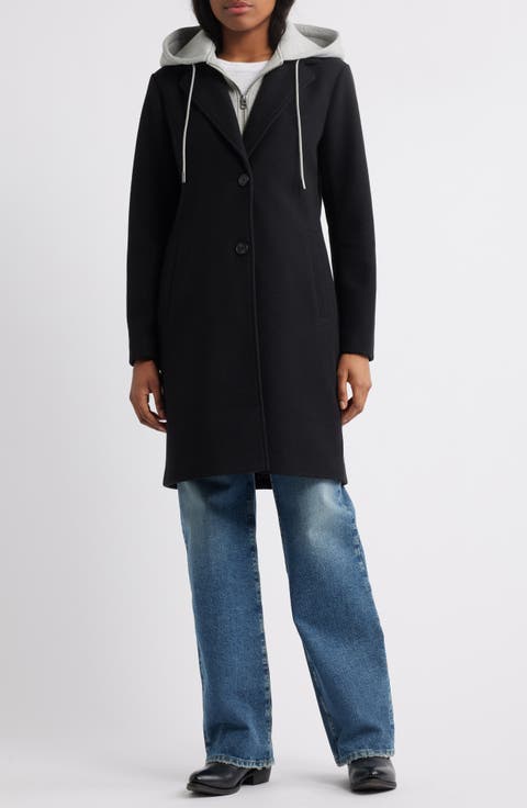 Layered Hoodie Bib Coat