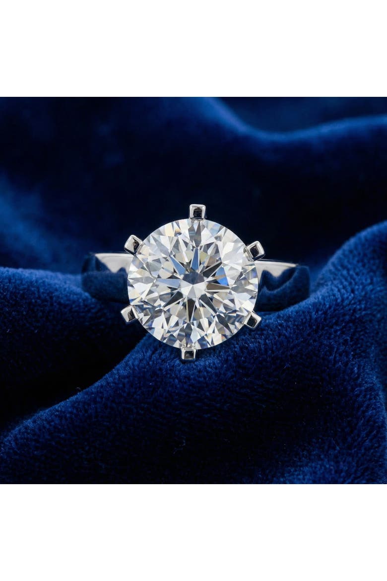 Certified 3 Ct Diamond Solitaire Engagement Cigar Ring 14k Gold Lab Grown, Alternate, color, 14k White Gold