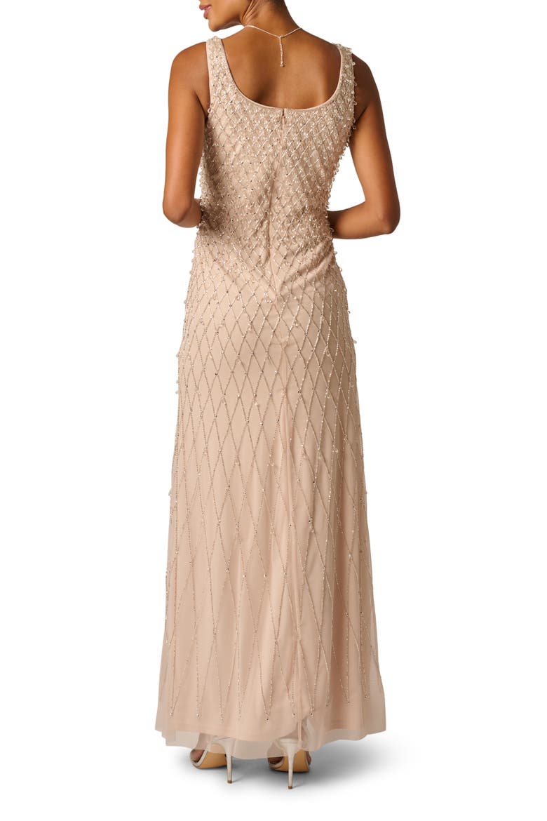 Beaded Mesh Evening Gown, Alternate, color, SHELL