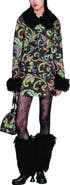 Anna Sui Tapestry Faux Fur Jacket