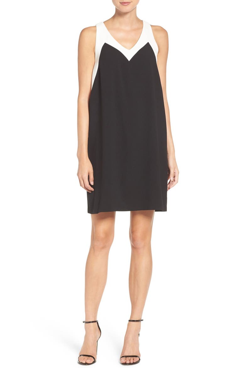 Katy Colorblock Shift Dress (Nordstrom Exclusive), Alternate, color, BLACK/ WHITE