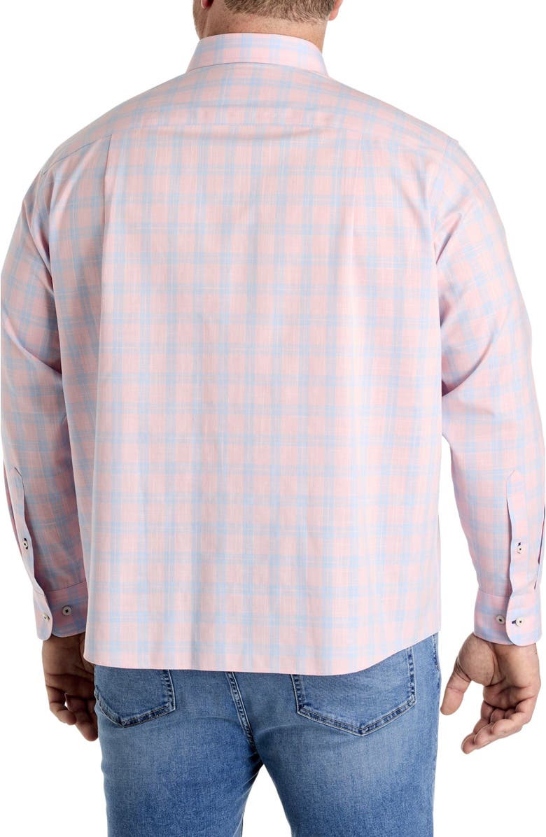Untuckit Fit by Dxl Big & Tall Clark Wrinkle-Free Plaid Sport Shirt, Alternate, color, Pink