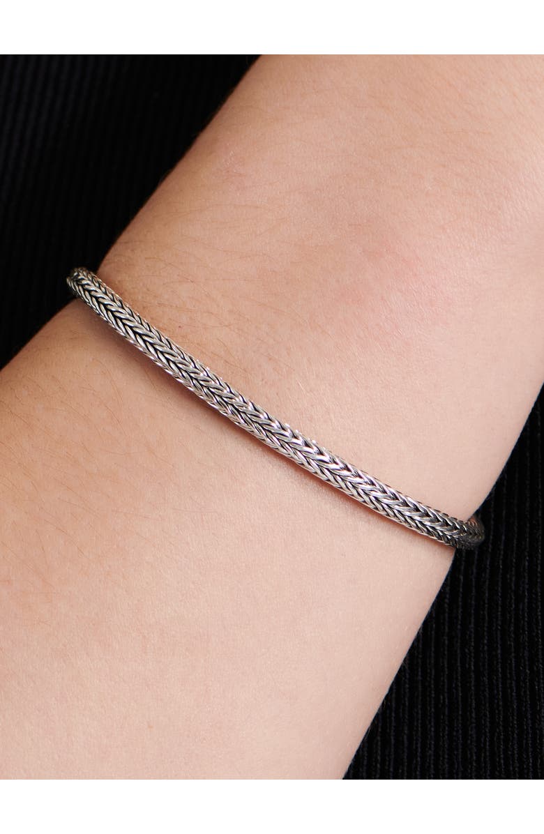 DEVATA Foxtail Round 4mm Chain Bracelet in Sterling Silver, Alternate, color, Silver