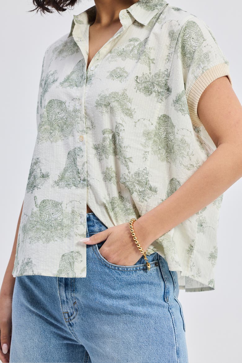 Relaxed-Fit Button-Down Shirt, Alternate, color, Light Green