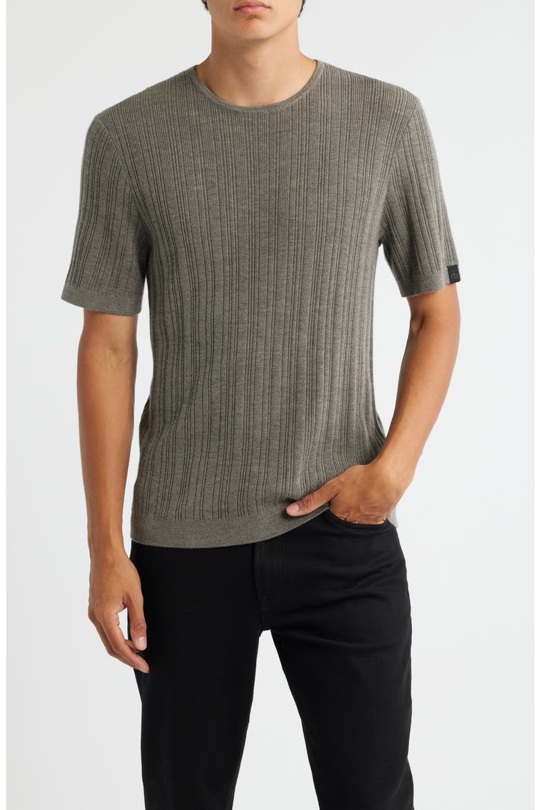 Crawford Wool & Cashmere Sweater T-Shirt, Main, color, BROWN