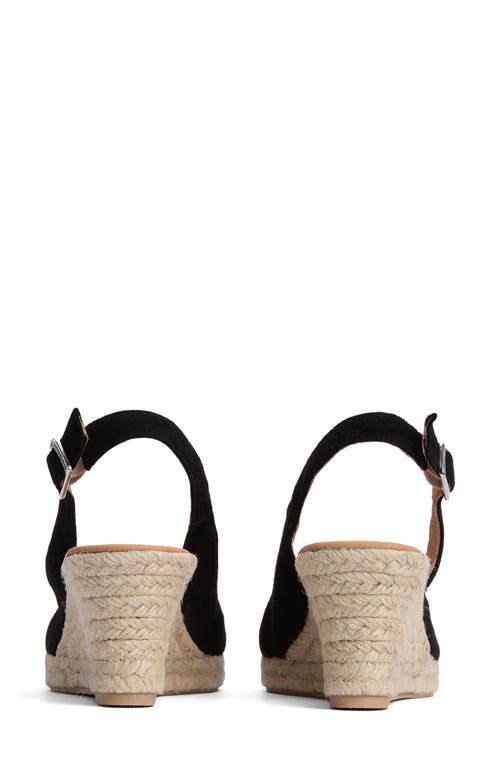 Barbour Hazel Slingback Espadrille Wedge Sandal In Black Suede