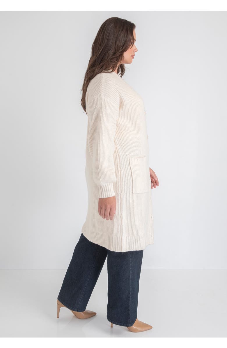 June + Vie Midi-Length Button-Down Cardigan, Alternate, color, Black Onyx