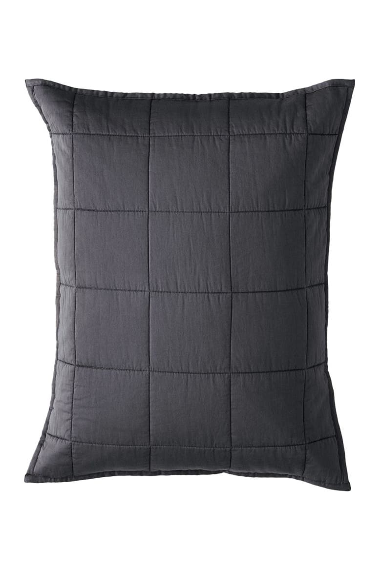 Organic Quilted Sham 2-Pack, Main, color, Charcoal