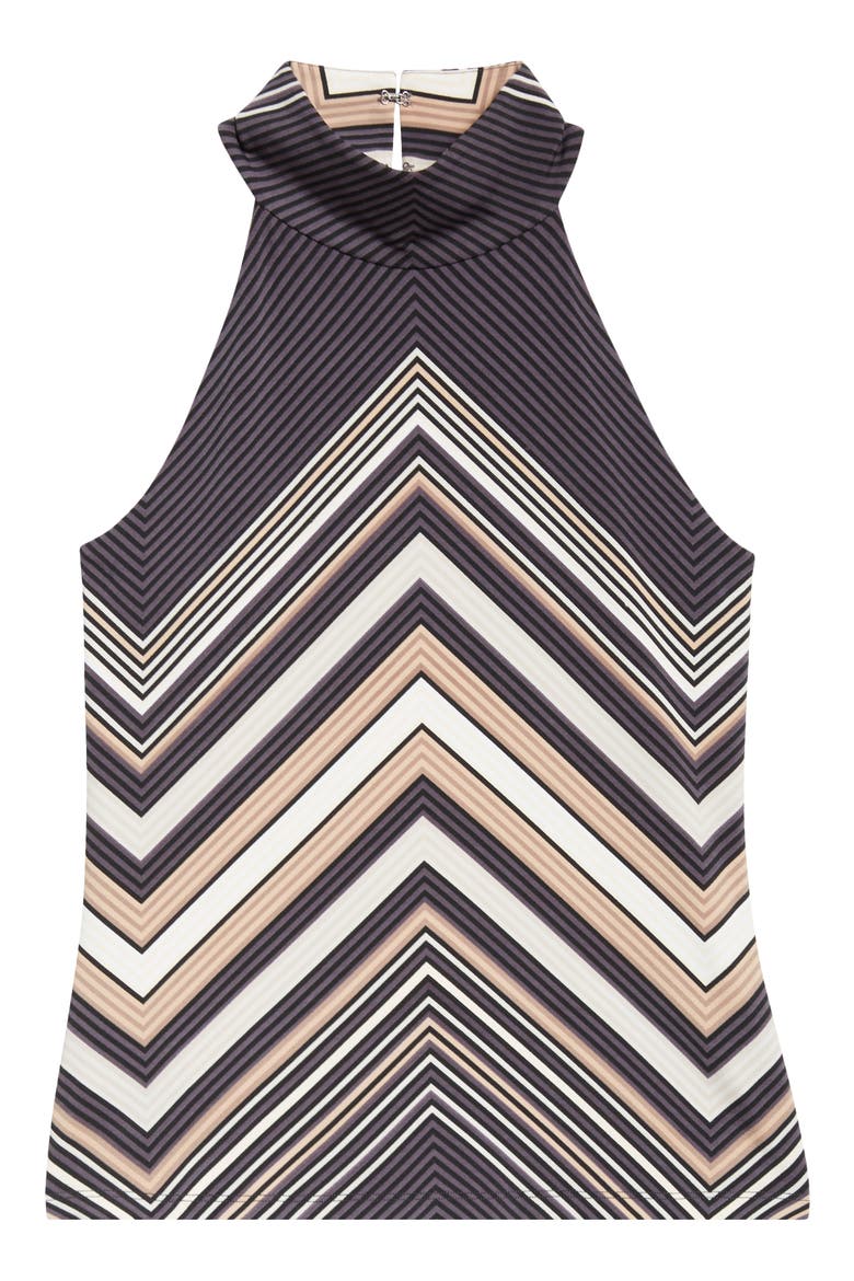 Jenna Chevron Sleeveless Top, Alternate, color, BLACK CHEVRON