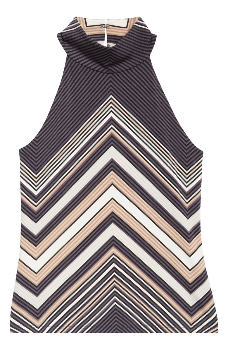 Ramy Brook Jenna Chevron Sleeveless Top, Alternate, color, Black Chevron