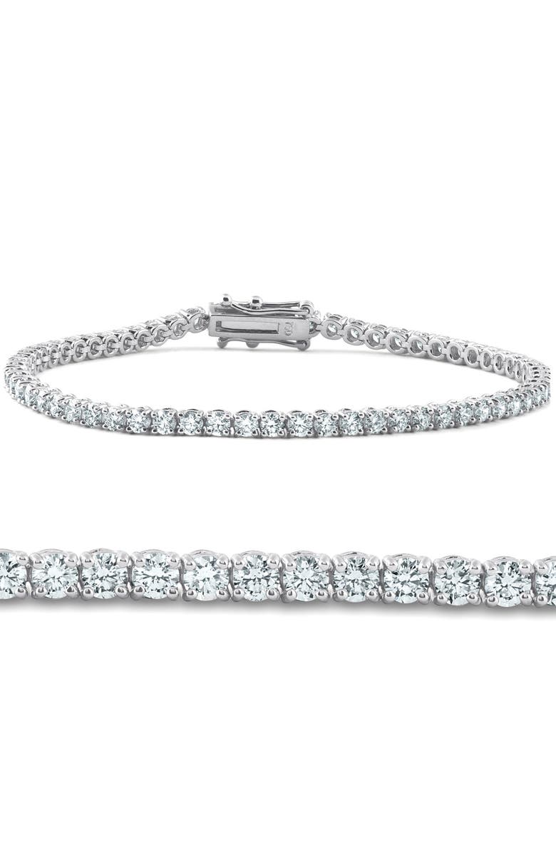 Bliss Diamond 4 Carat TW Round Cut Diamond Tennis Bracelet 14k Gold Lab Grown, Main, color, 14K White Gold