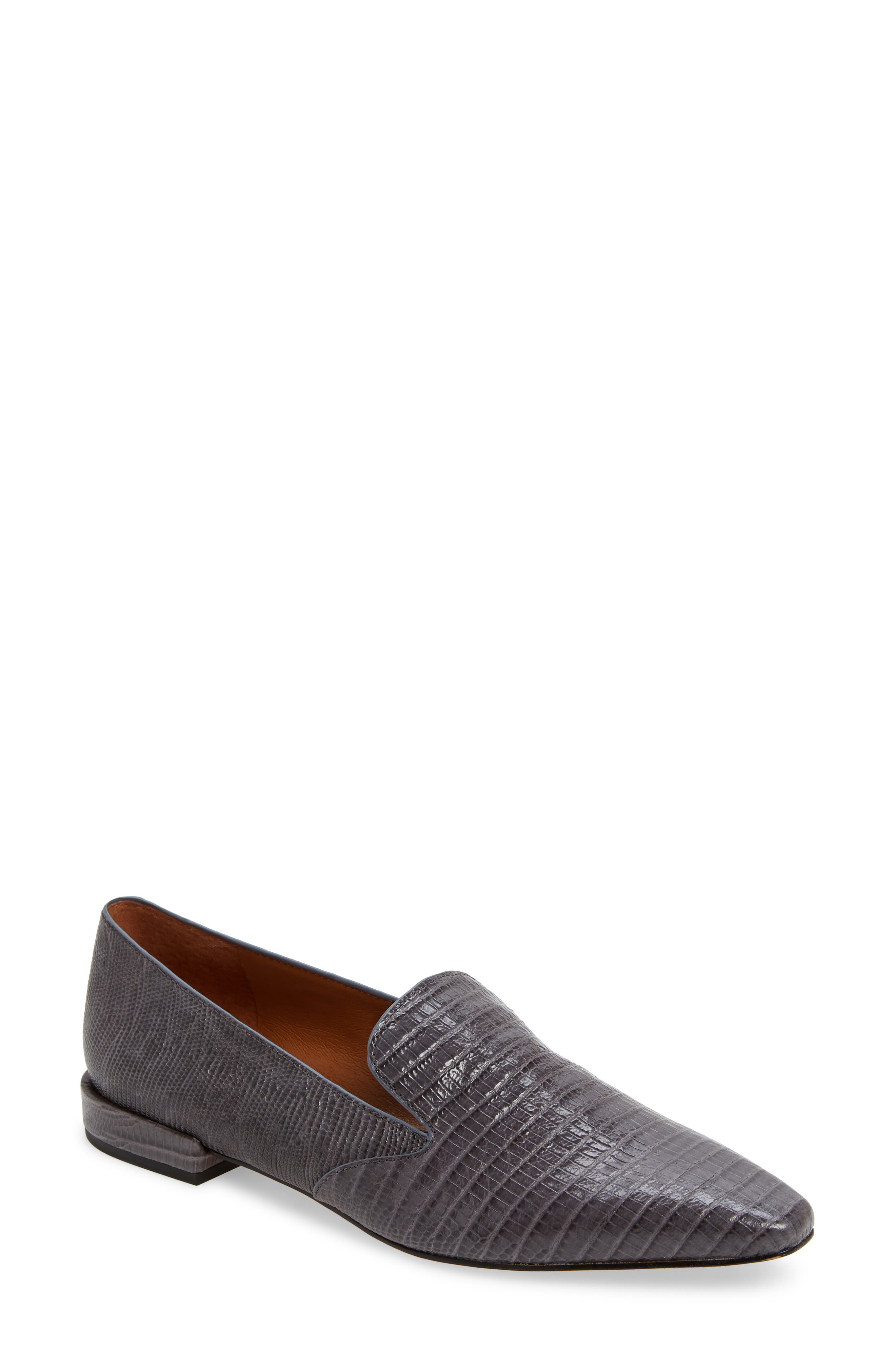 Parma Pointed Toe Loafer, Main, color, GREY LIZARD PRINT LEATHER