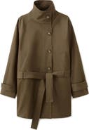 MANGO Funnel Neck Belted Trench Coat