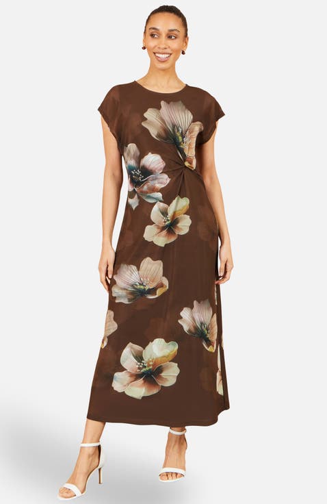 Mesh Floral Midi Dress
