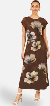Yumi Mesh Floral Midi Dress