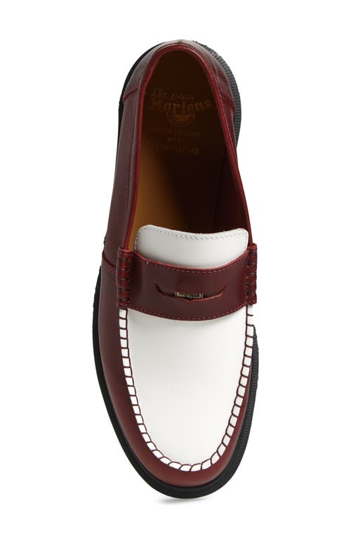 Shop Dr. Martens' Dr. Martens Penton Two-tone Penny Loafer In Burgundy White Classic Calf