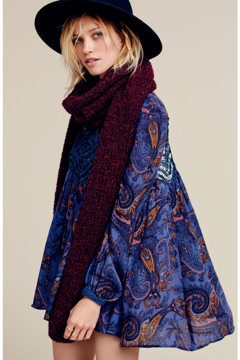 'Scrabble' Knit Scarf, Alternate, color, GREY COMBO