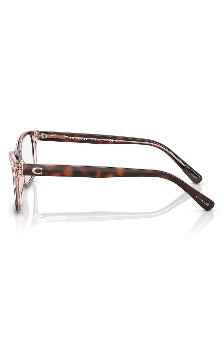 COACH 54mm Rectangle Optical Glasses, Alternate, color, Tortoise / Pink / Demo Lens
