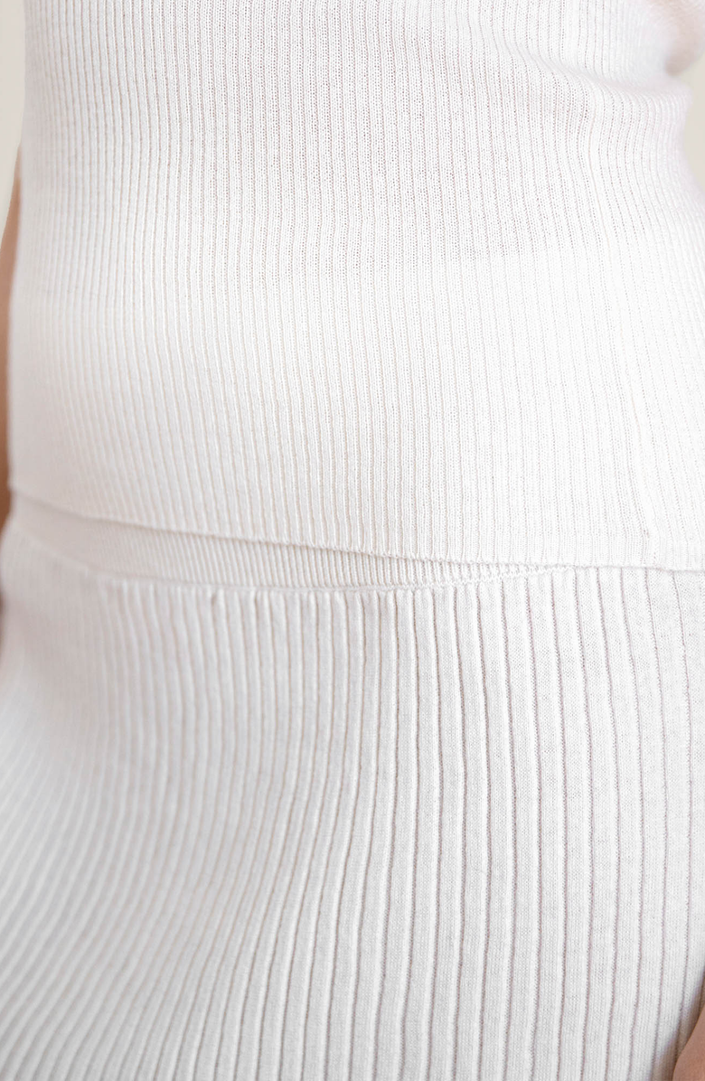 Italic Mia Featherlight Ribbed Midi Skirt, Alternate, color, Ecru