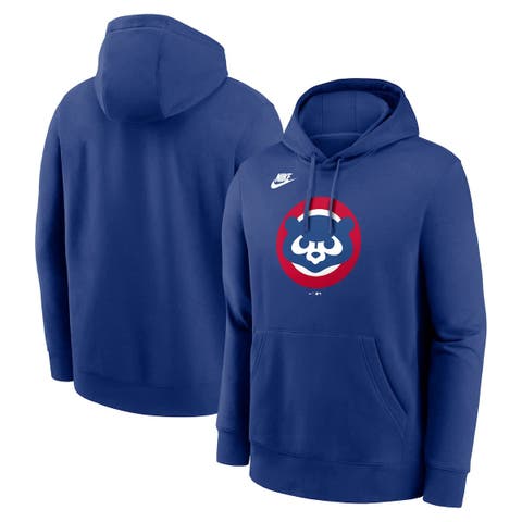 Men's Nike Royal Chicago Cubs Cooperstown Collection Logo Club Pullover Hoodie