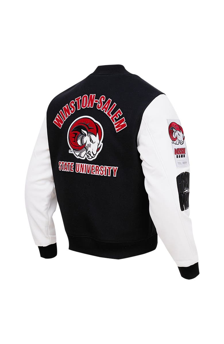 PRO STANDARD Men's Pro Standard Black Winston-Salem State Rams Classic Wool Full-Zip Varsity Jacket, Alternate, color,
