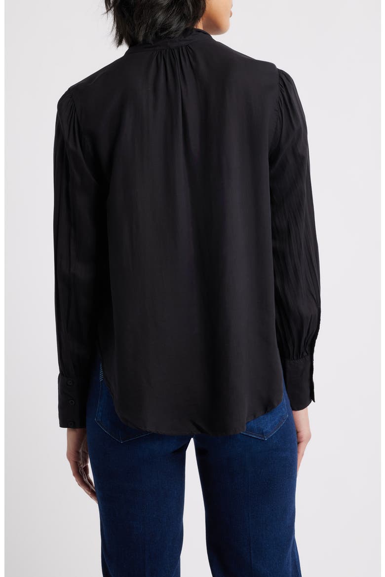 Tie Neck Top, Alternate, color, BLACK