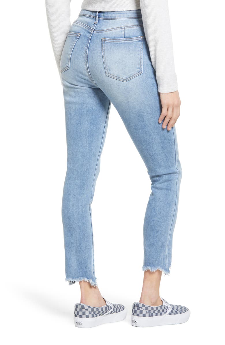 Prosperity Denim Eco Ashley High Waist Fray Hem Skinny Jeans, Alternate, color, 