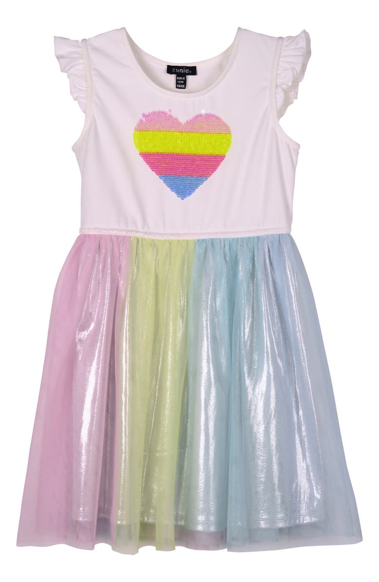 Zunie Kids' Rainbow Sequin Dress, Main, color,