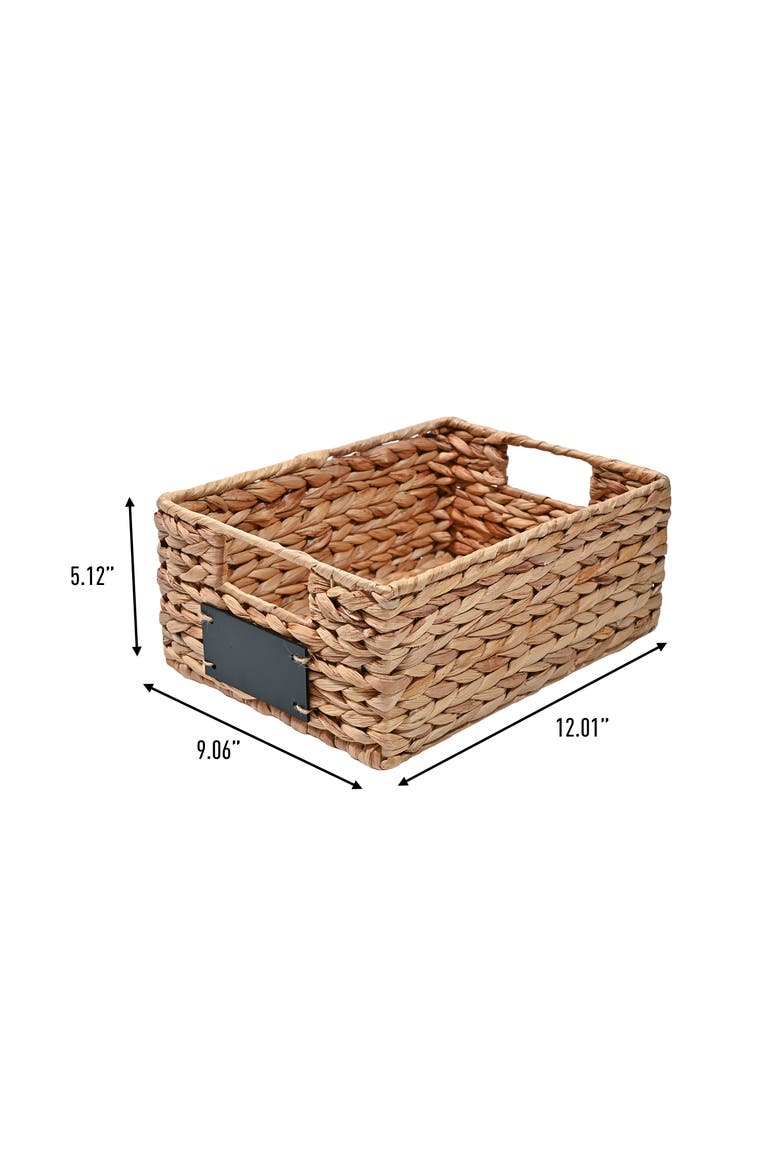 Lane Classic Farmhouse Hand-Woven Hyacinth Pantry Baskets with Chalkboard Labels and Handles, Alternate, color, Natural
