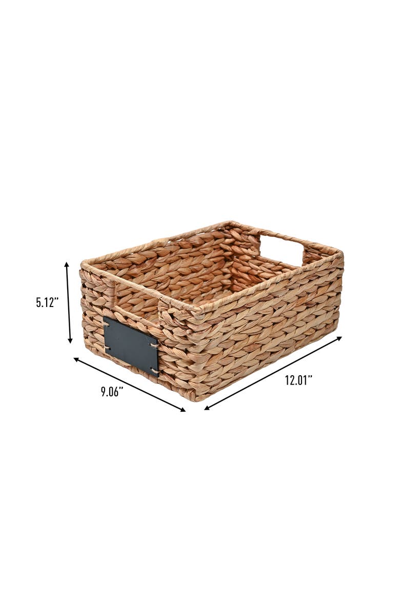 HAPPIMESS Lane Classic Farmhouse Hand-Woven Hyacinth Pantry Baskets with Chalkboard Labels and Handles, Alternate, color, Natural
