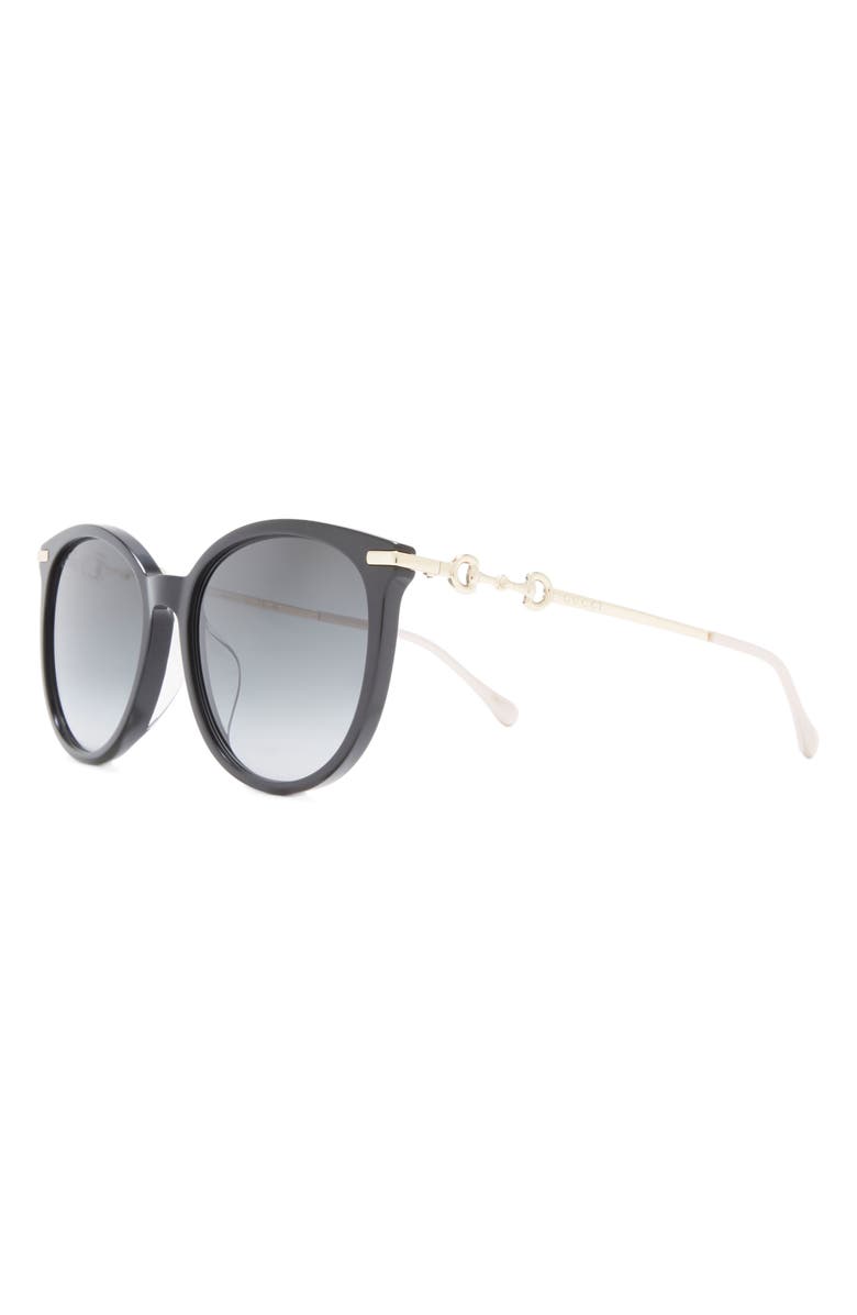 Gucci 56mm Cat Eye Sunglasses, Alternate, color, Black Gold Grey
