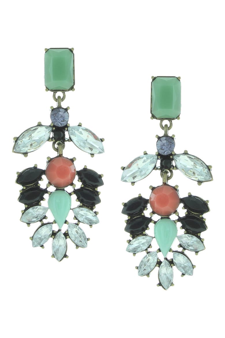 Lindsay Jeweled Chandelier Earrings, Main, color, GOLD / MULTI