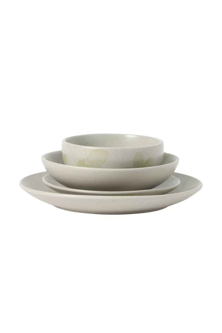 Admiral Hall 16-Piece Floral Stoneware Dinnerware Set, Alternate, color, Green