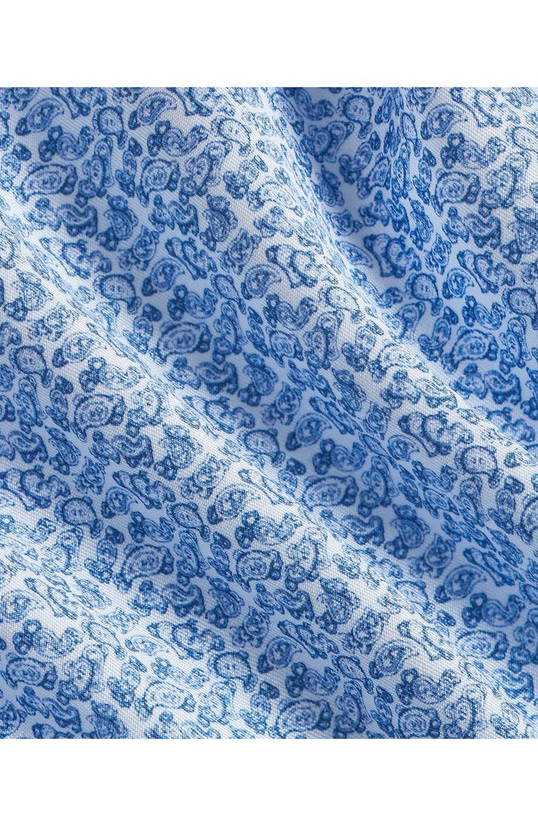 David Donahue Micropaisley Print Cotton Button-Up Shirt, Alternate, color, White/ Blue