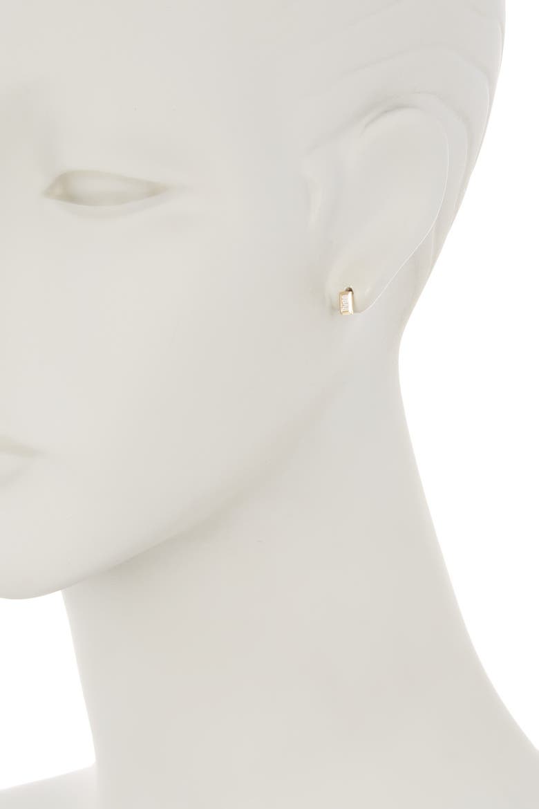 Baguette Cut Diamond Stud Earrings - 0.15ct., Alternate, color, YELLOW GOLD/DIAMOND