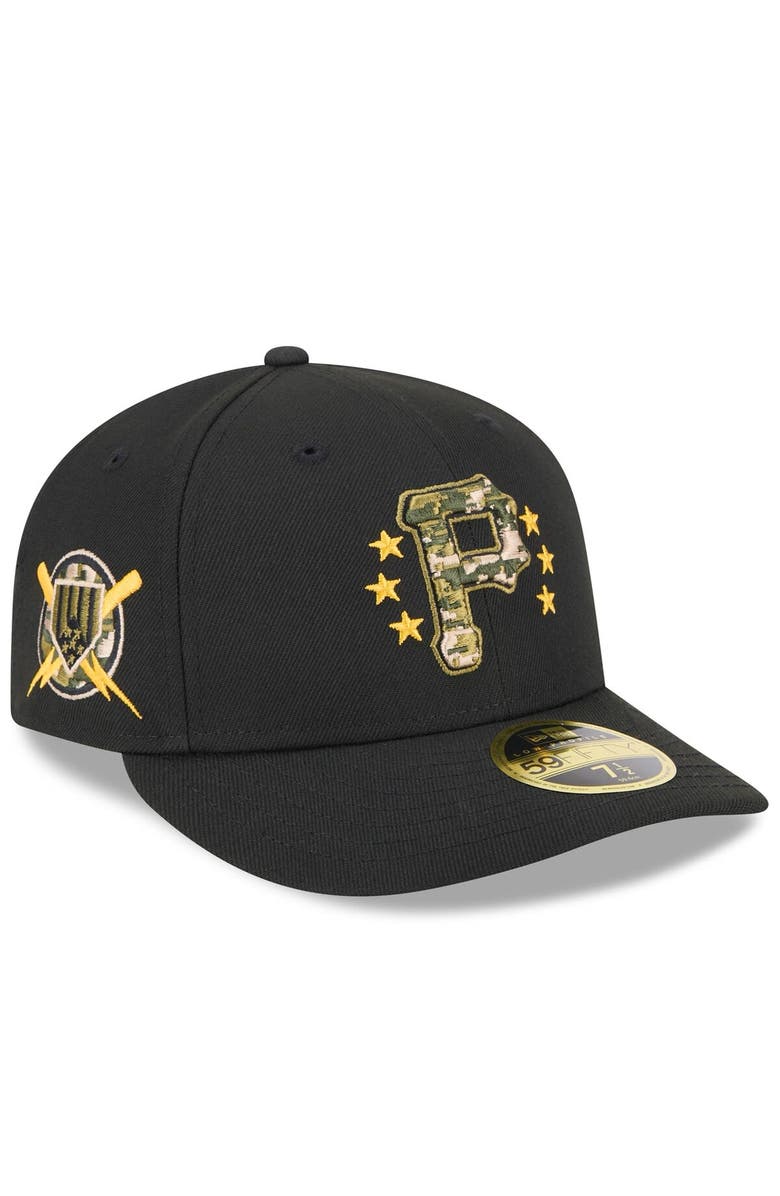 New Era Men's New Era Black Pittsburgh Pirates 2024 Armed Forces Day Low Profile 59FIFTY Fitted Hat, Alternate, color, Black