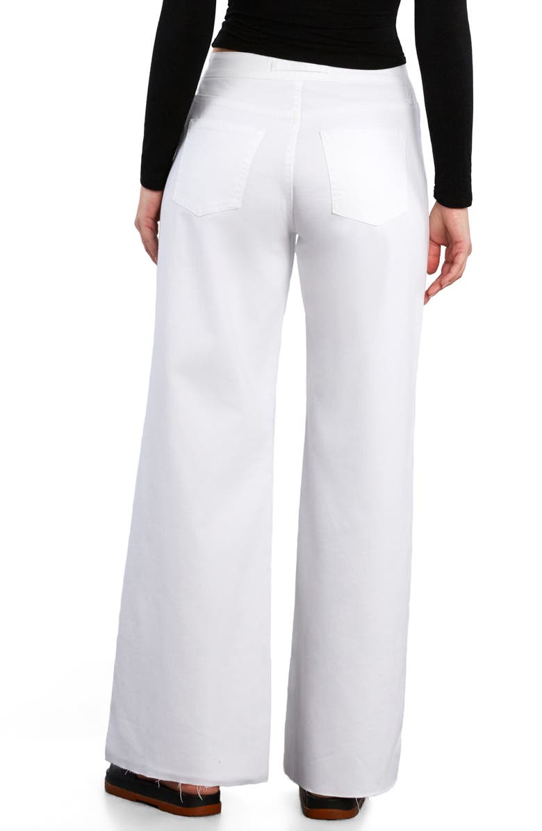 HINT OF BLU Flat Front Wide Leg Jeans, Alternate, color, White