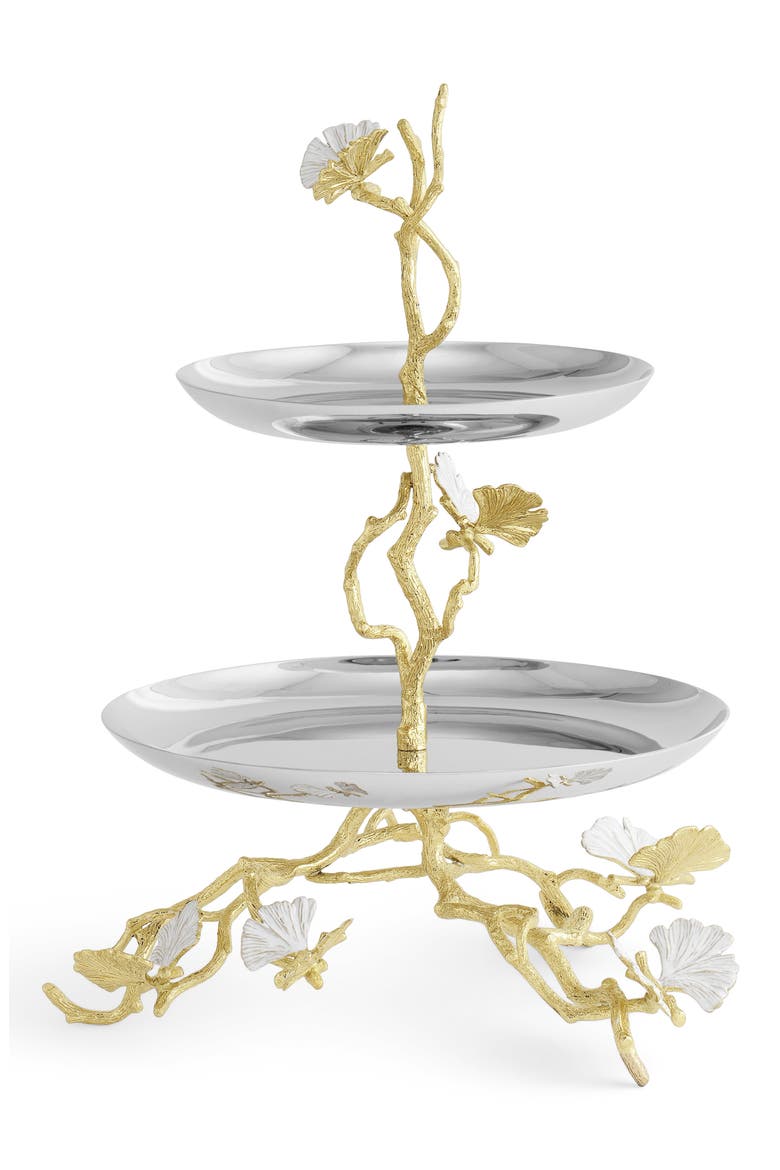 Butterfly Ginkgo Two-Tier Etagere, Alternate, color, NO COLOR