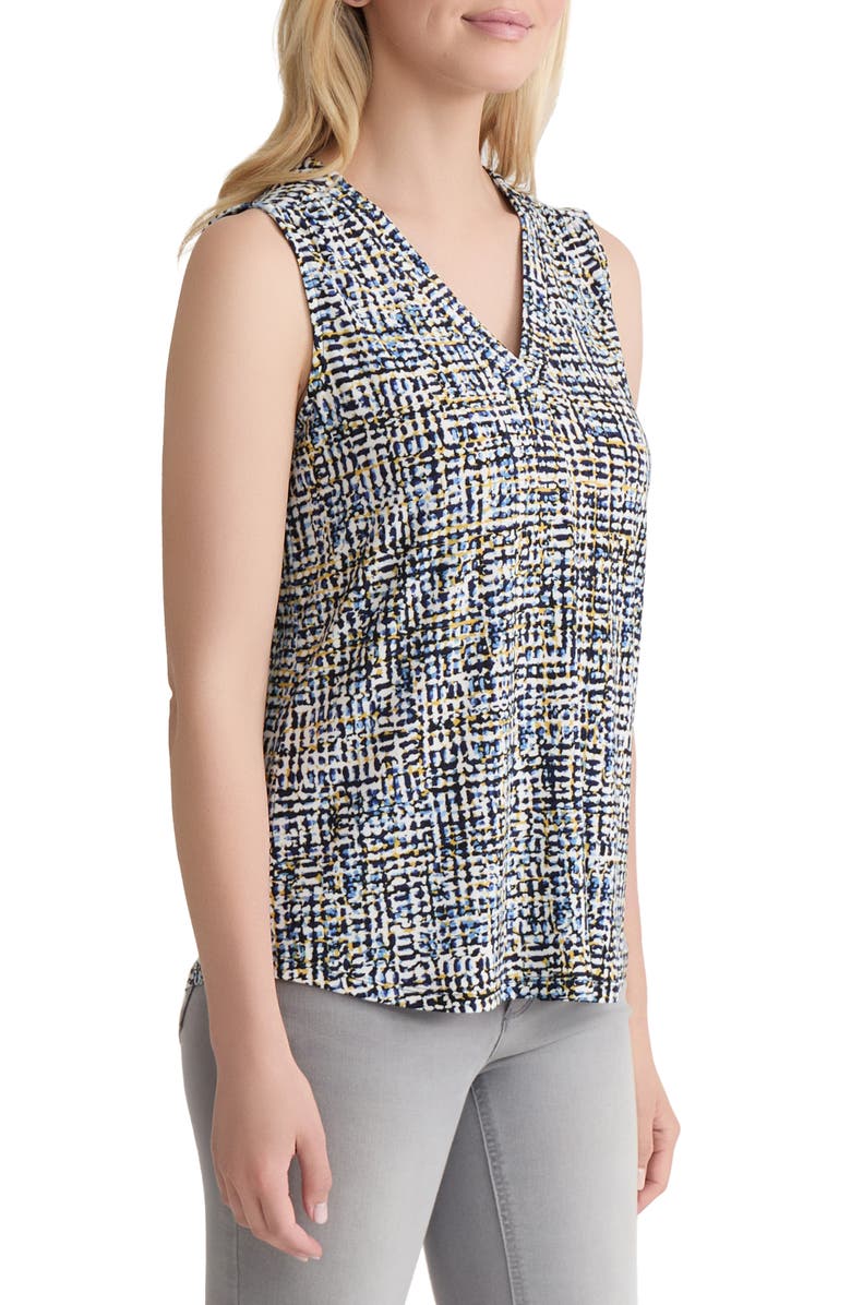 Jones New York Pleated V-Neck Shell, Alternate, color,