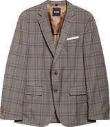 BOSS Hutson Slim Fit Plaid Virgin Wool Sport Coat