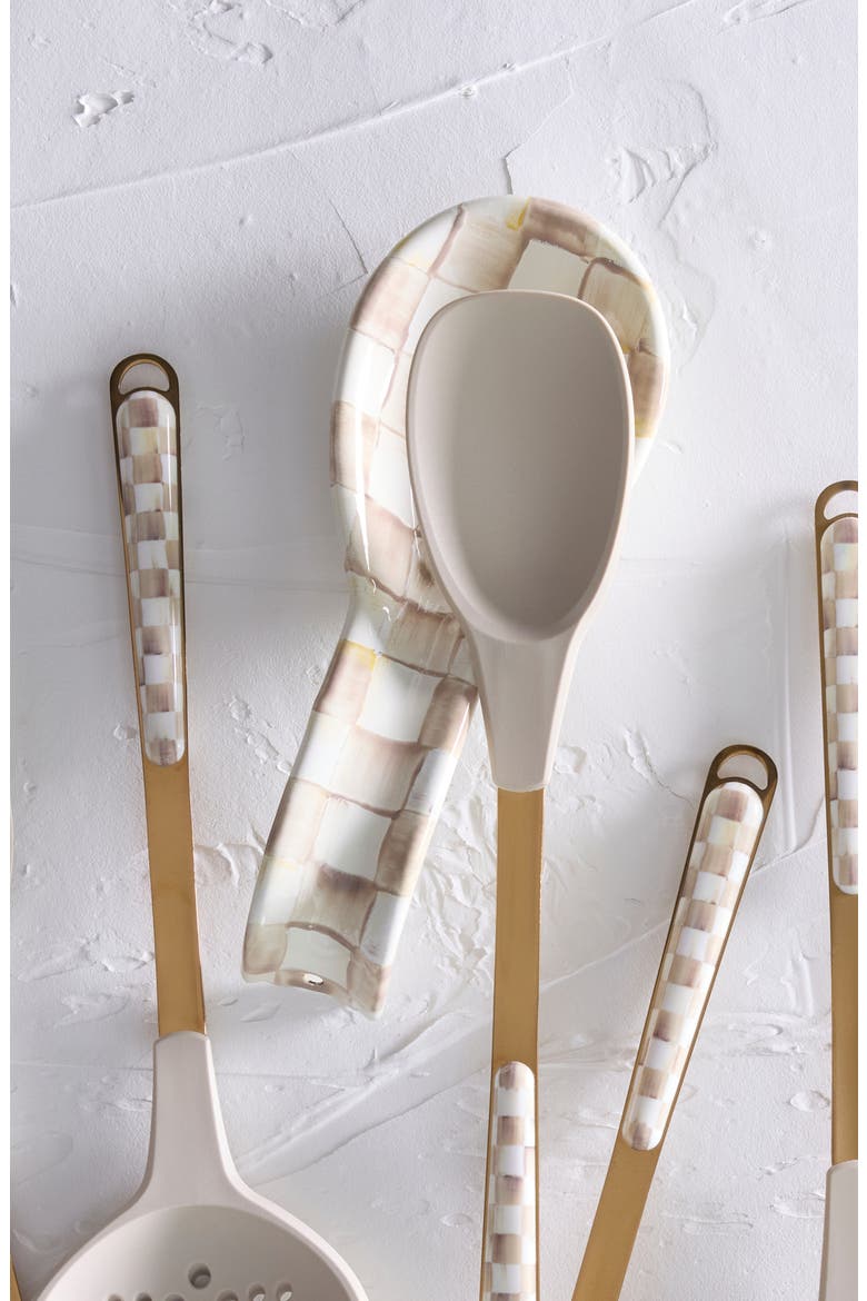 Mocha Check Spoon Rest, Alternate, color, MOCHA