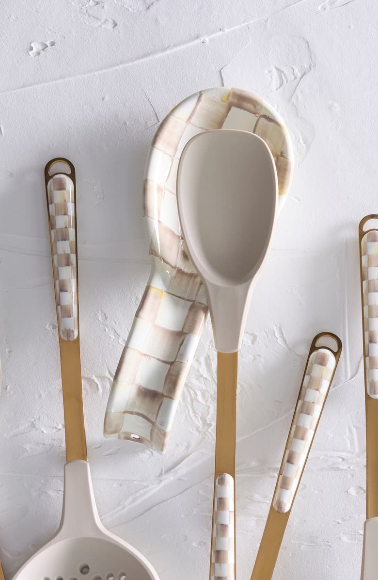MACKENZIE CHILDS Mocha Check Spoon Rest, Alternate, color, Mocha