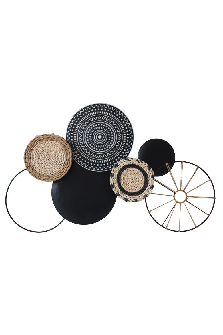 Metal 36 in. Layered Circle Wall Decor, Main, color, Black