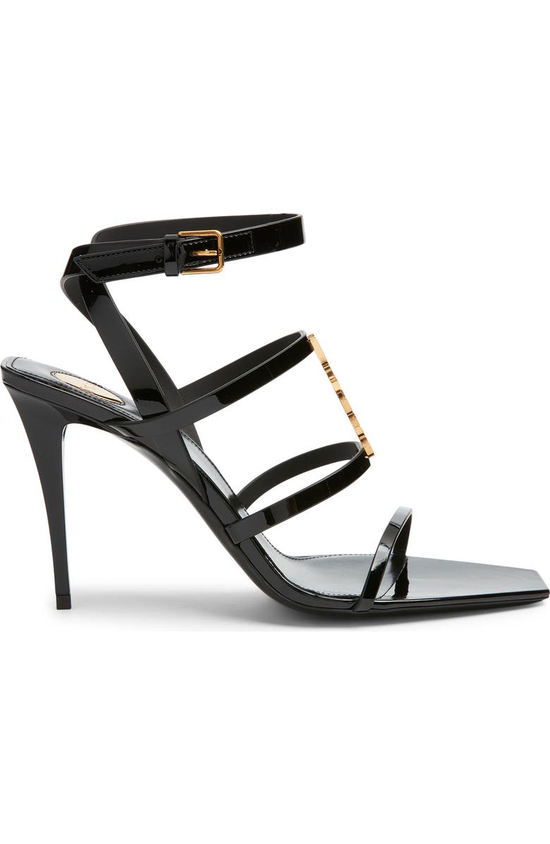 Saint Laurent Cassandra Sandal, Alternate, color, Noir